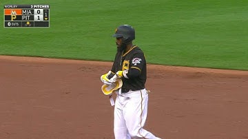 MIA@PIT: Harrison lines an RBI double to right field