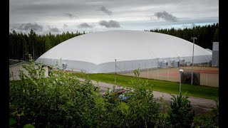 An indoor football pitch with next-generation airdome