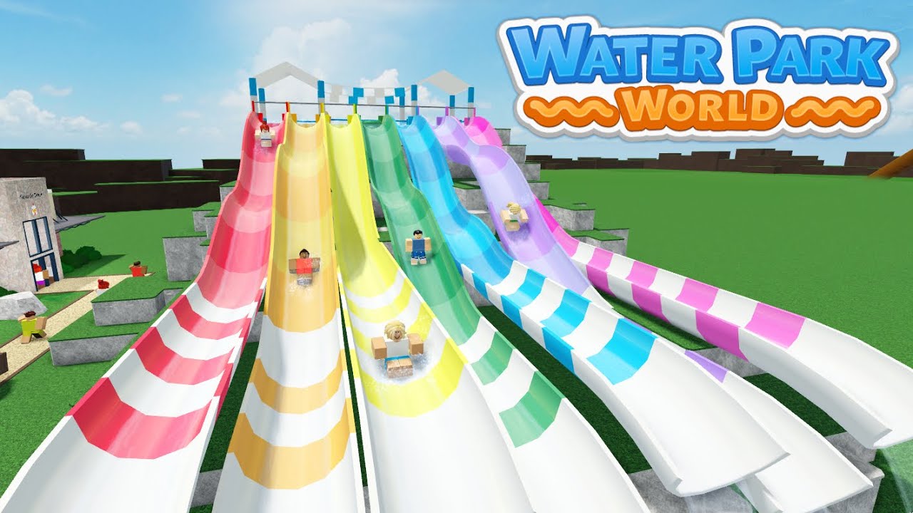 Rainbow Slides Let S Build Water Park 8 Water Park World Youtube - how to build a water park on roblox youtube