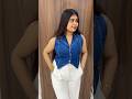 Denim westcoat Top blue crop top trendy under500 affordable stylish Top haul Flipkart fashionable