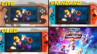 Mario + Rabbids - Rayman DLC 3 | Nintendo Switch Lite vs Standard vs OLED (Side By Side)