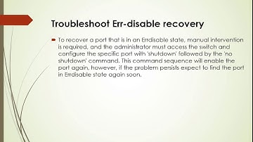 Lecture 06 - Troubleshoot Err-disable recovery
