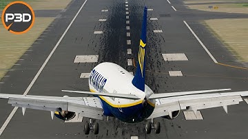 P3Dv5 - PMDG 737 NGXu | Crosswind landing in Dublin