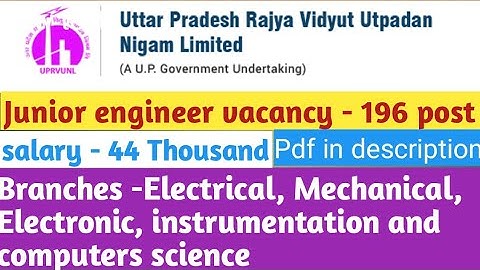 uprvunl je vacancy 2021!uprvunl je electrical mechanical electronics & instrumentation, computer