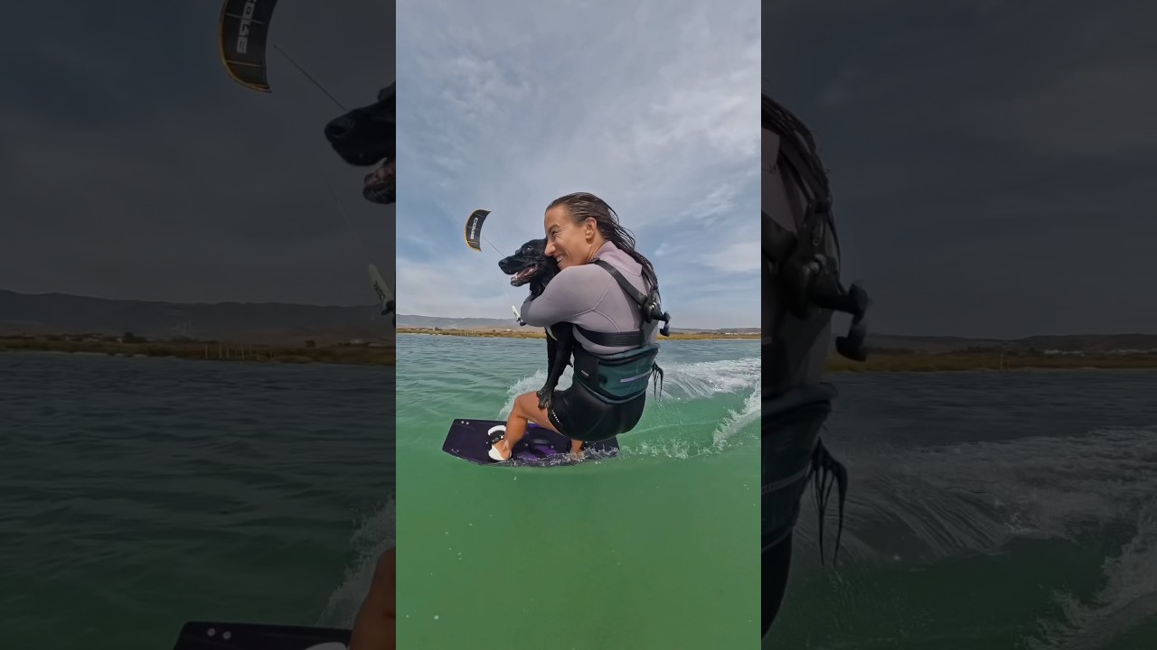 So much love for my dog Dice and this sport #kitesurfing #dogshorts #doglove