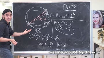 Geometry - Square Inscribed in a Circle (DAT, GRE, SAT, GMAT)
