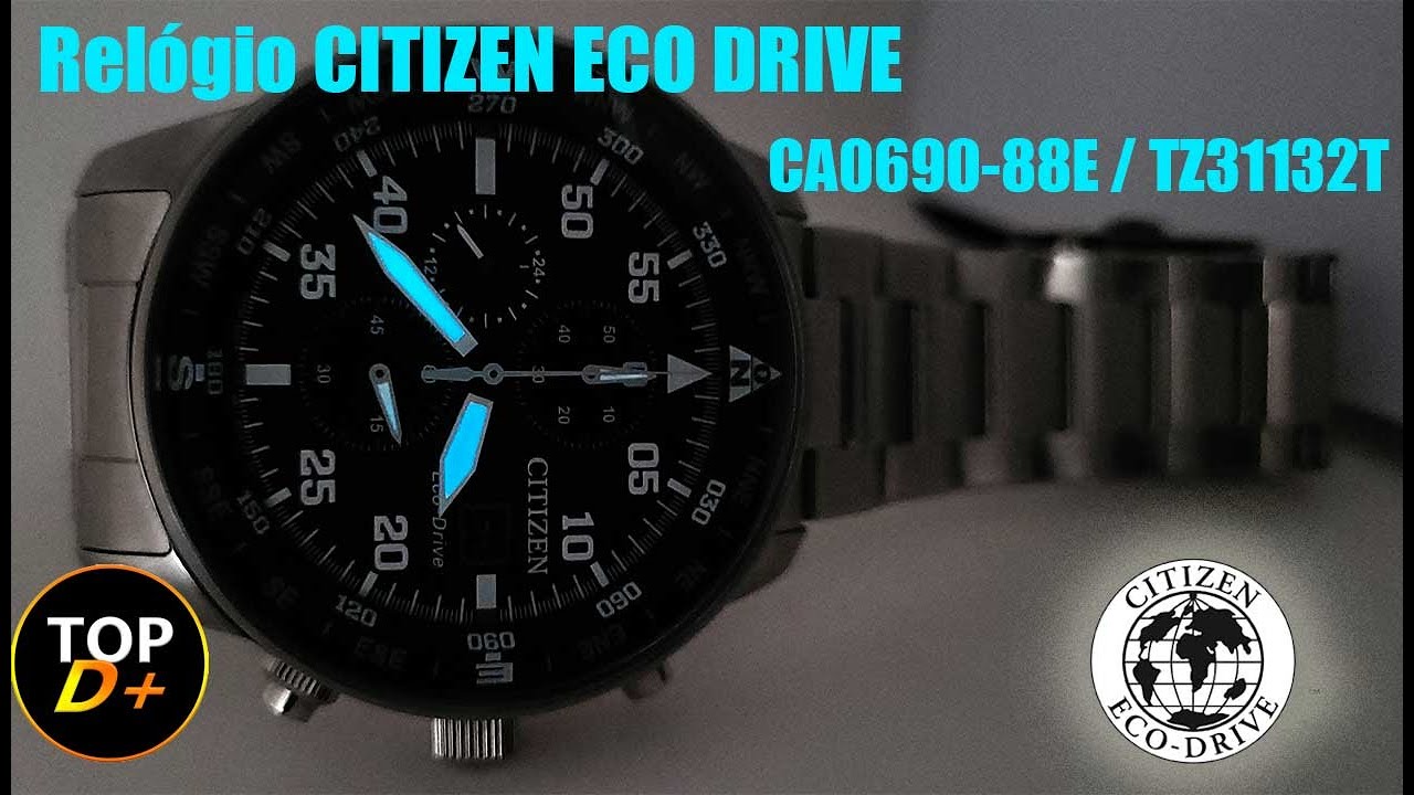 カゲオマン Relógio de Pulso Citizen CA0690-88E TZ31132T Aviator Pulseira em