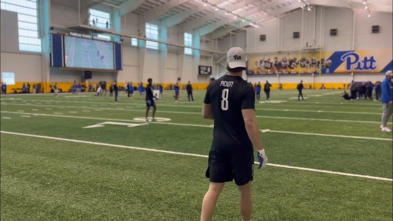 Kenny Pickett's passing/throwing drills at Pitt Pro Day to Jordan