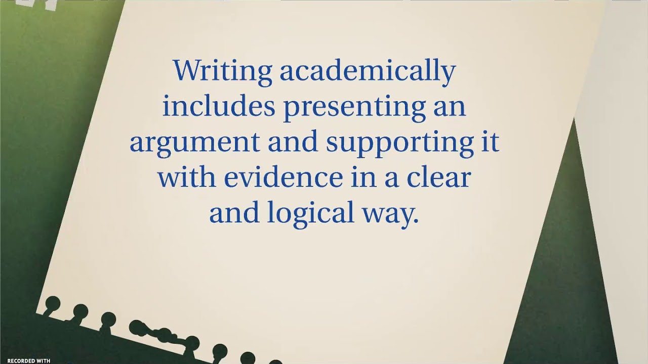What Makes Writing Academic YouTube