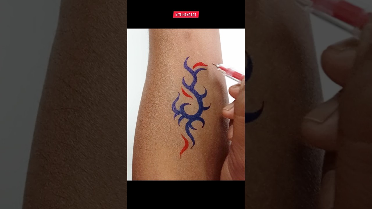 How to make unique tribal tattoo ✨✨ 