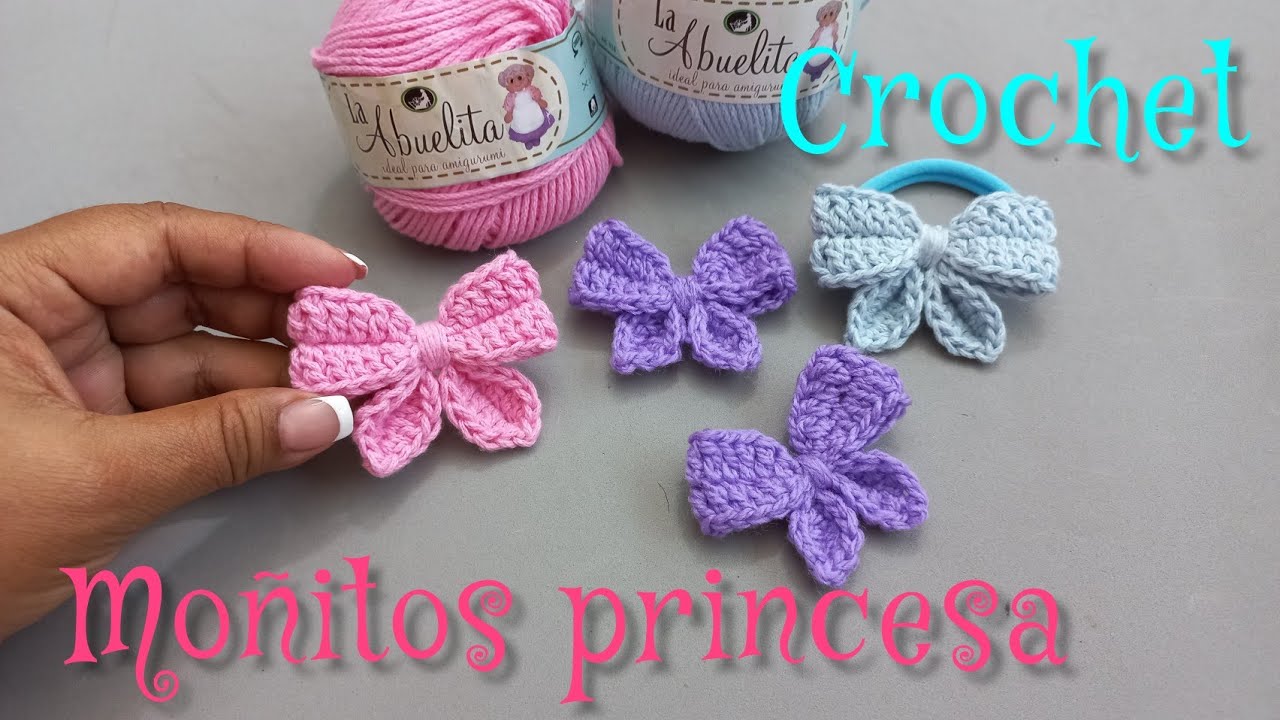  Moños princesa a crochet #crochet #tejidos #moños