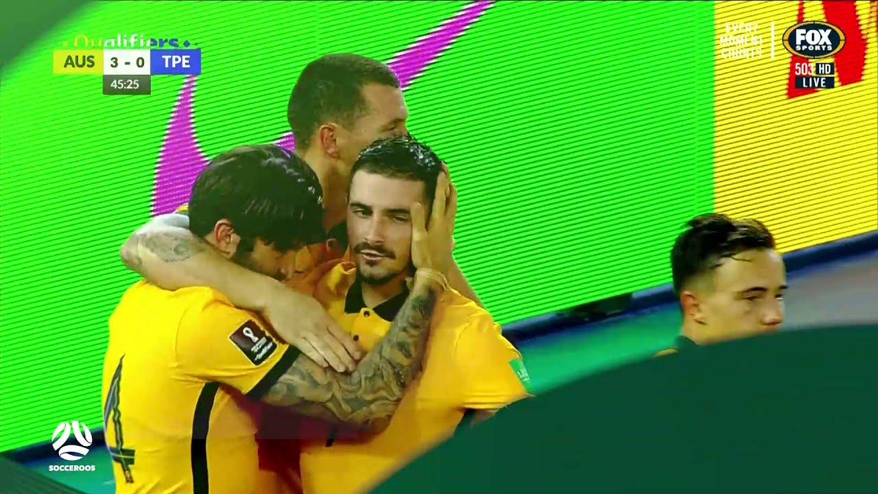 Mitchell Duke and Socceroos score directly from kick-off | Australia v Chinese Taipei