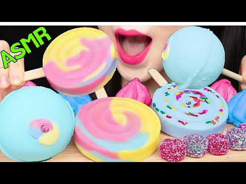 ASMR LOLLIPOP ICE CREAM, MARSHMALLOW, GUMMY JELLY 롤리팝 아이스크림, 마쉬멜로우, 젤리 먹방 EATING SOUNDS