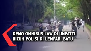 Demo Ombnibus Law di Kampus Unpatti Ricuh.Polisi Dilempari Batu