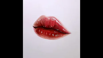 Parlak dudak çizimi - Realistic lip drawing #shorts #drawing #art