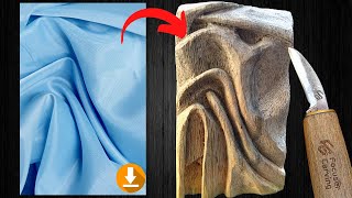 How to CARVE a CLOTH EFFECT in wood, WOOD CARVING clothes
