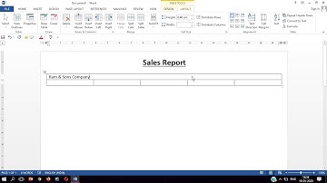 MS Word Part 3 Create for Table