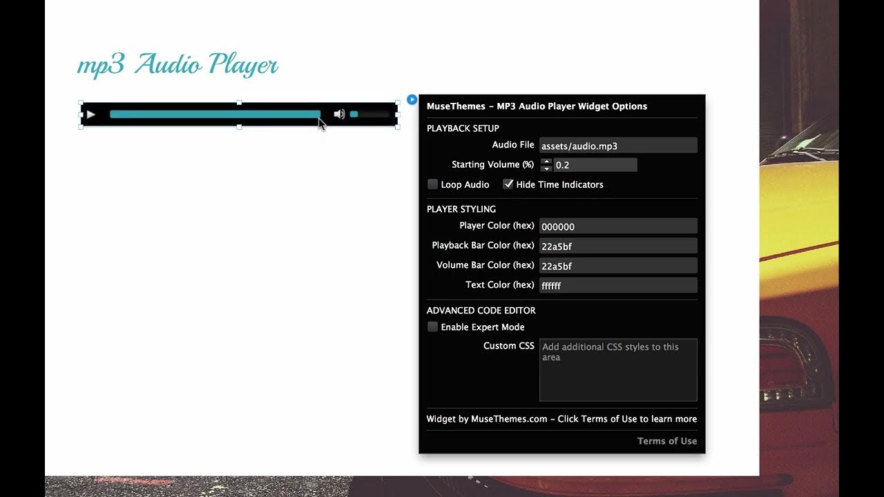 MP3 Audio Player Widget Tutorial by YouTube