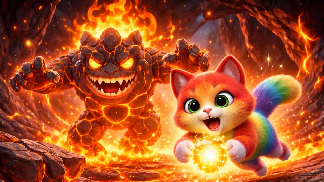 Rainbow Cat Saves the Lost Light… But the Lava Monster Is Back!