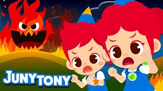 It’s a Forest Fire! | Fire Safety Song for Kids | Scary Fire Monsters | Juny&Tony
