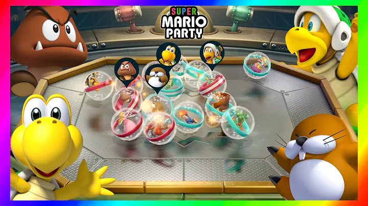 Super Mario Party Minigames #224 Goomba vs Hammer bro vs Koopa troopa vs Monty mole