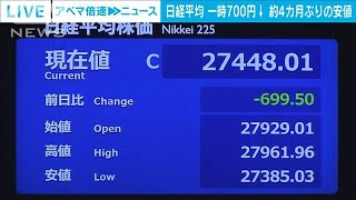 日経平均株価“3日連続”で下落　約4カ月ぶりの安値(2021年5月13日)