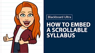 Embedding a Scrollable Syllabus in Blackboard ULTRA