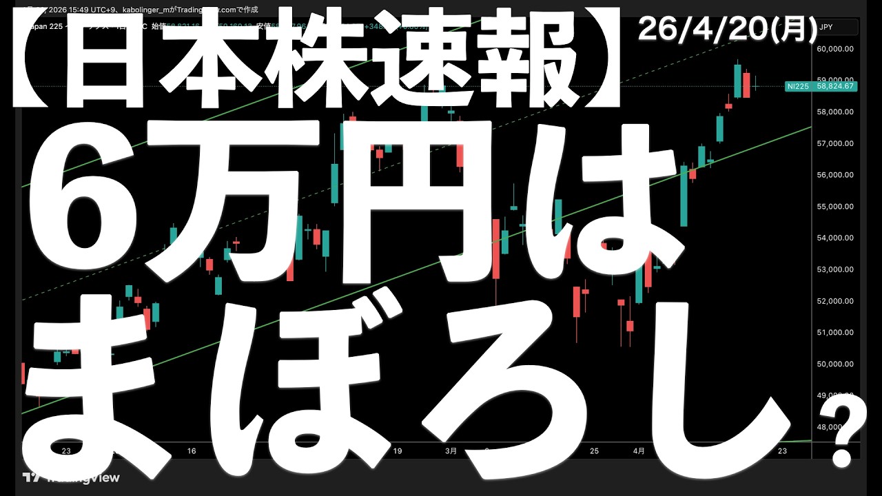 Japanese Stock Market News Flash] 26/4/20 Futures reached 60,000