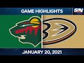 NHL Game Highlights | Wild vs. Ducks - Jan. 20, 2021