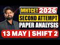 13 May Shift 2 Maths Paper Analysis | MHTCET 2026 | by Ankush Sir | GanitAnk #mhtcet2026