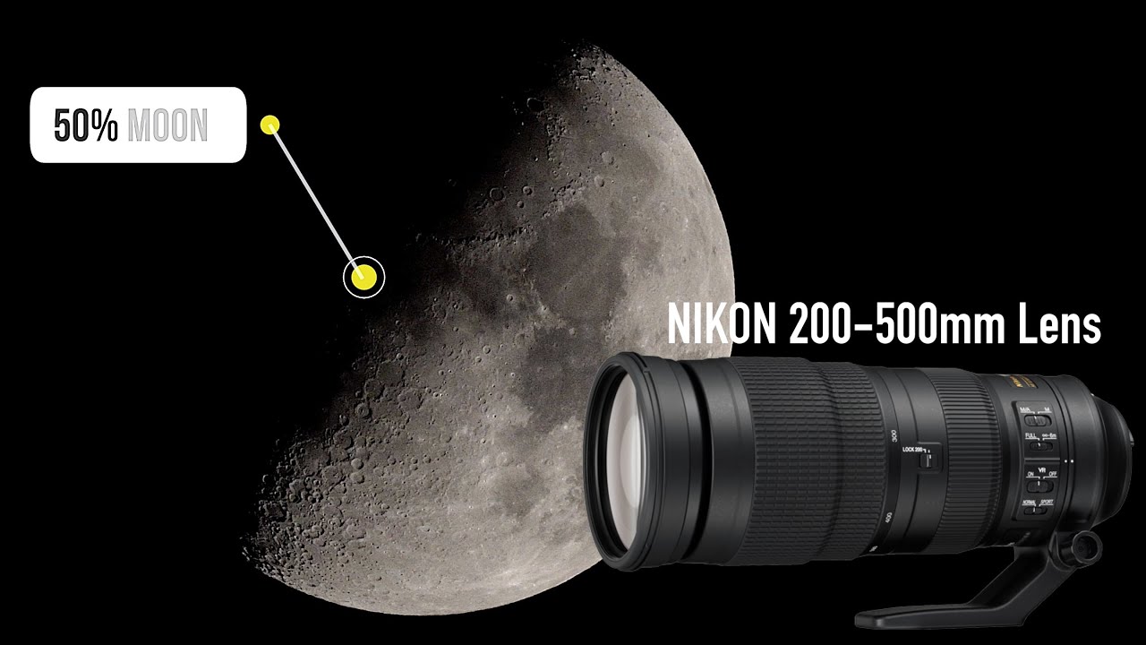 ZOOM TEST With Nikon AF S Nikkor 200 500MM F 5 6E ED VR Lens MOON 