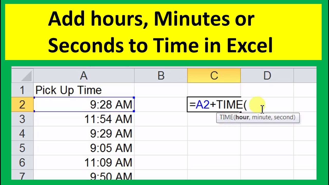 how to add minutes and seconds to time in excel - excel tips 2020 - YouTube