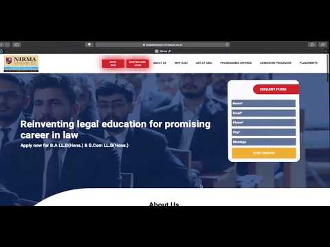 Application Flow Process for BA LLB/BCom LLB - Institute of Law, Nirma University