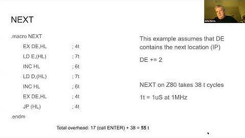 John Hardy "Forth threading models on the Z80" Forth2020 August2021 Recording 1920x1080