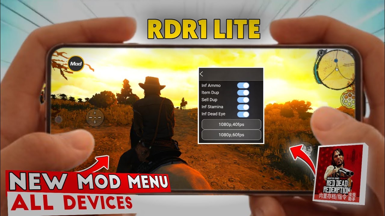 😱 RDR 1 LITE Mobile | New Mod Menu + 60FPS 🔥 | All Android Devices ...