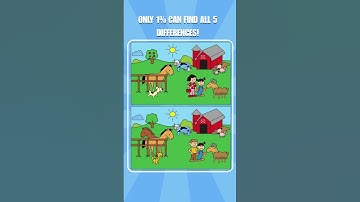 Only Geniuses Spot All 5 Differences! 🤯 Can You? #Shorts #FindTheDifference #BrainGames