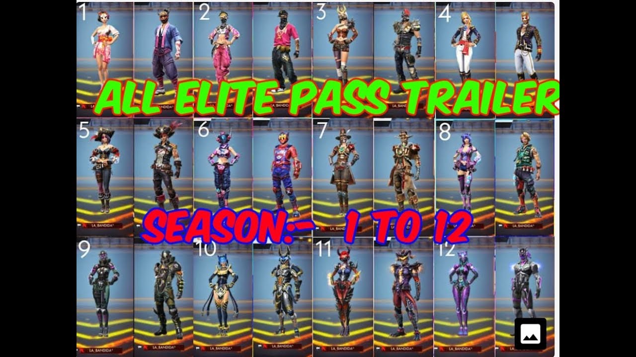 Freefire Season 1 To 12 All Elite Pass Trailer Must Watch Youtube