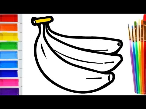 Banan Rasm Drawing Banana for kids_ bolalar uchun banan rasm chizish_ рисуем ...