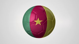 Cameroon Flag on 3D Football rotate loop 1 Hour
