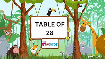 28x1=28 Multiplication | Table of Twenty-eight (28) | Tables Song Multiplication |  | BTTV KIDS