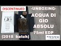 Unboxing Acqua di Giò Absolu by Giorgio Armani (2018 batch)
