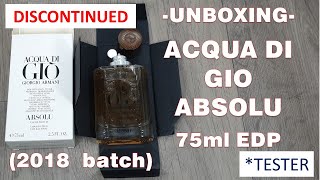 Unboxing Acqua di Giò Absolu by Giorgio Armani (2018 batch)