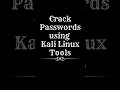 Crack Passwords Using Kali Linux.#hacking #kalilinux #passwordcracking#hacker