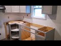 How to install frameles Lazy Susan corner kitchen cabinet