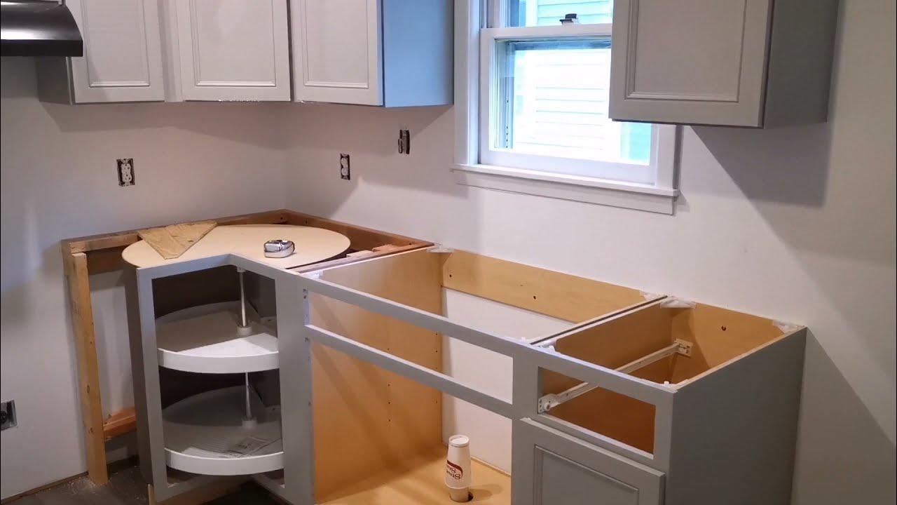 How to install frameles Lazy Susan corner kitchen YouTube