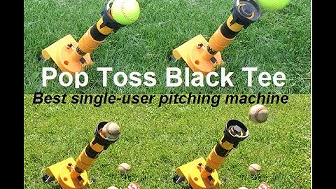 Best single-user pitching machine - Pop Toss Black Tee (fast pitch softball and baseball)