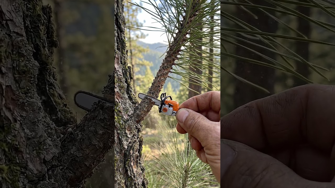 Can a Tiny Chainsaw Cut a Pine Tree Branch? 🌲🪚