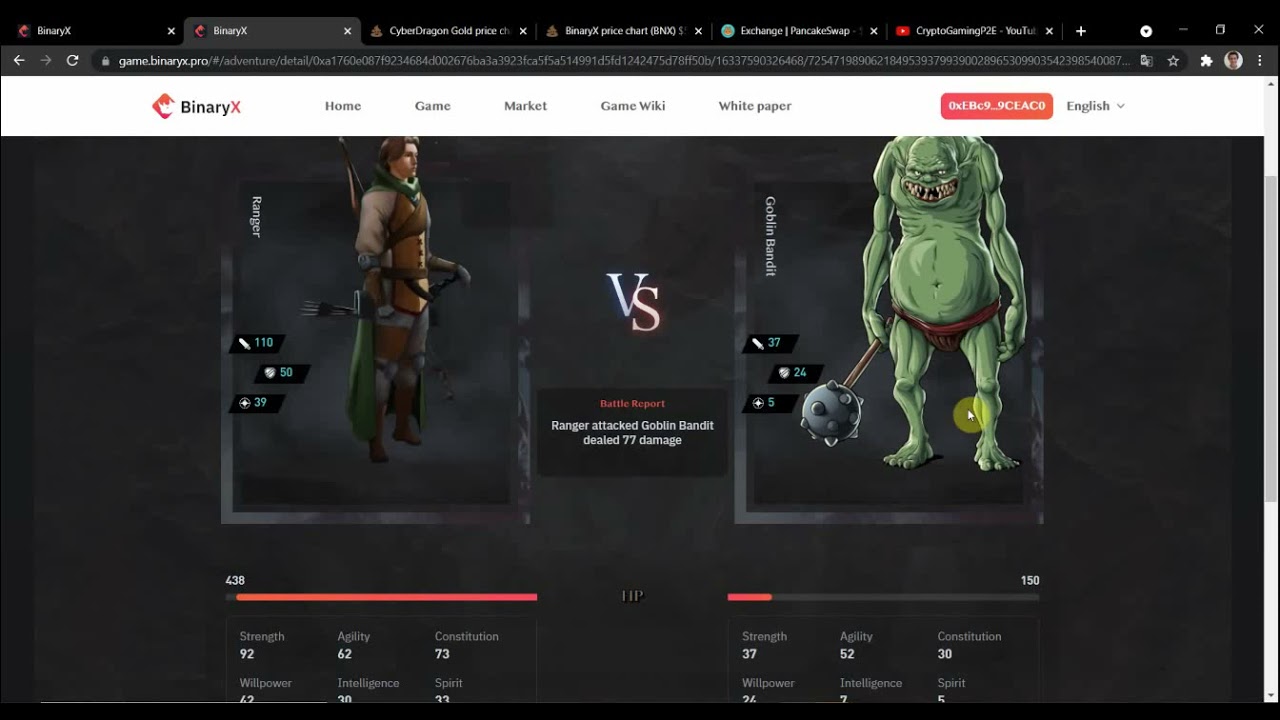BinaryX NFT GAME DUNGEON / ADVENTURE LVL 1 RANGER + TIPS TO KNOW WHEN WIN BNX DROP [PLAY TO EARN]
