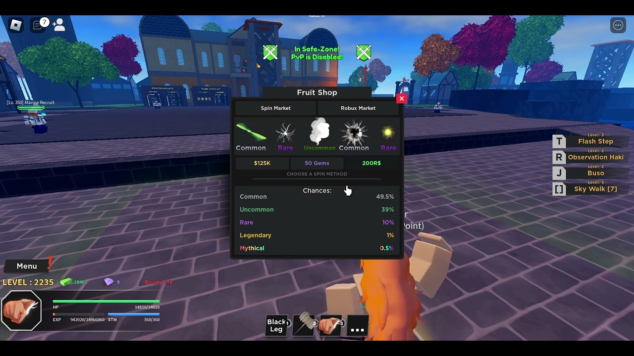 Rolling Light Fruit in Roblox Haze Piece