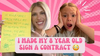 I MADE MY DAUGHTER SIGN A CONTRACT!! | Nail inspo